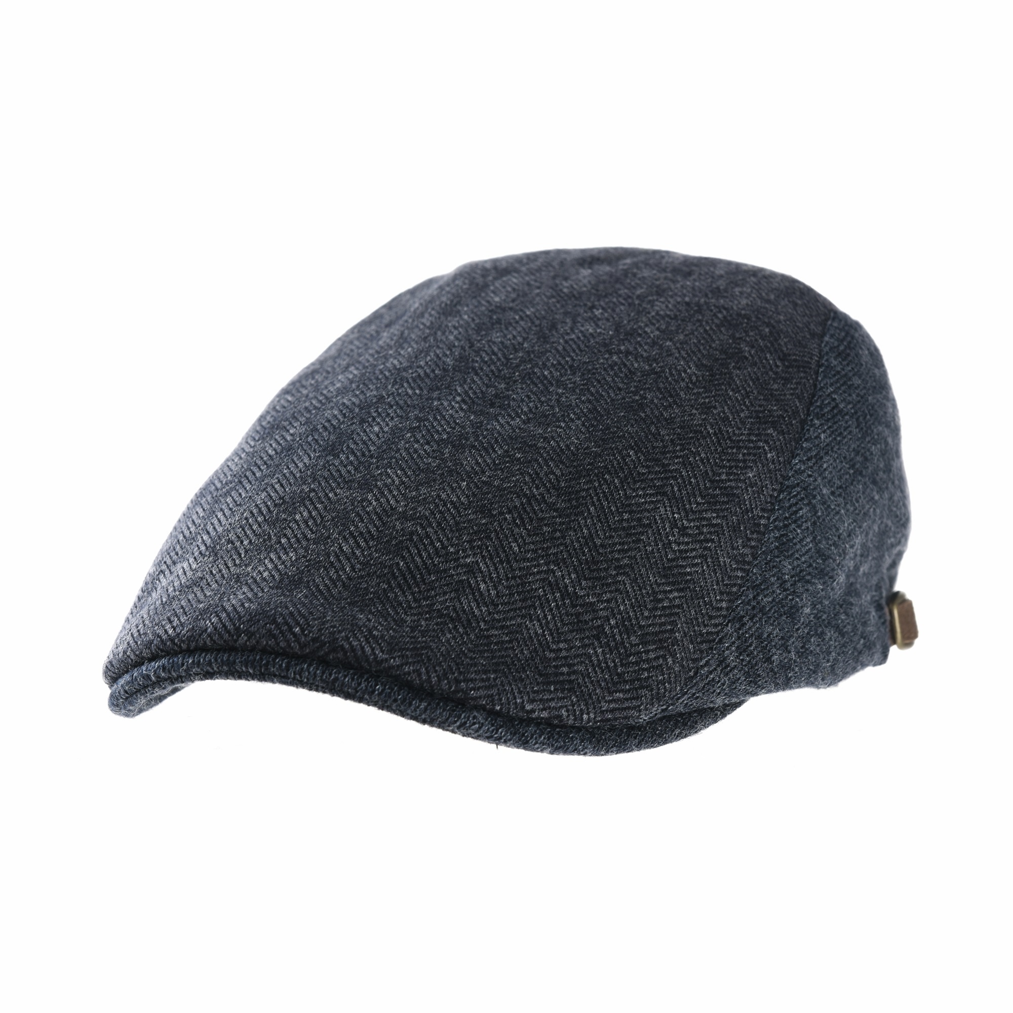 herringbone wool flat cap