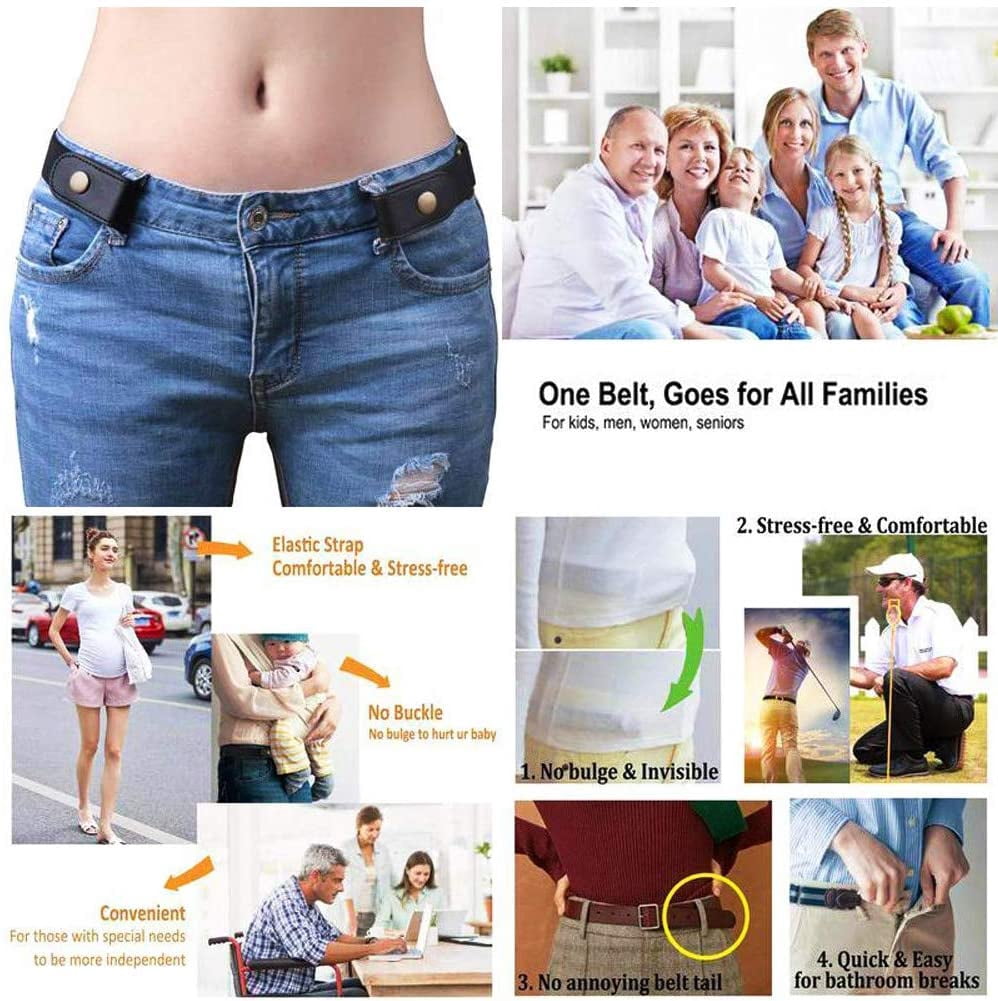 Women/Men Buckle-Free Elastic Belt No 
