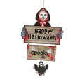 thumbnail image 4 of Letrero colgante de madera para , placa para colgar puerta, adornos artesanales de madera para ventana de árbol, letrero de decoración Cráneo Yotijar Letrero colgante de Halloween, 4 of 7