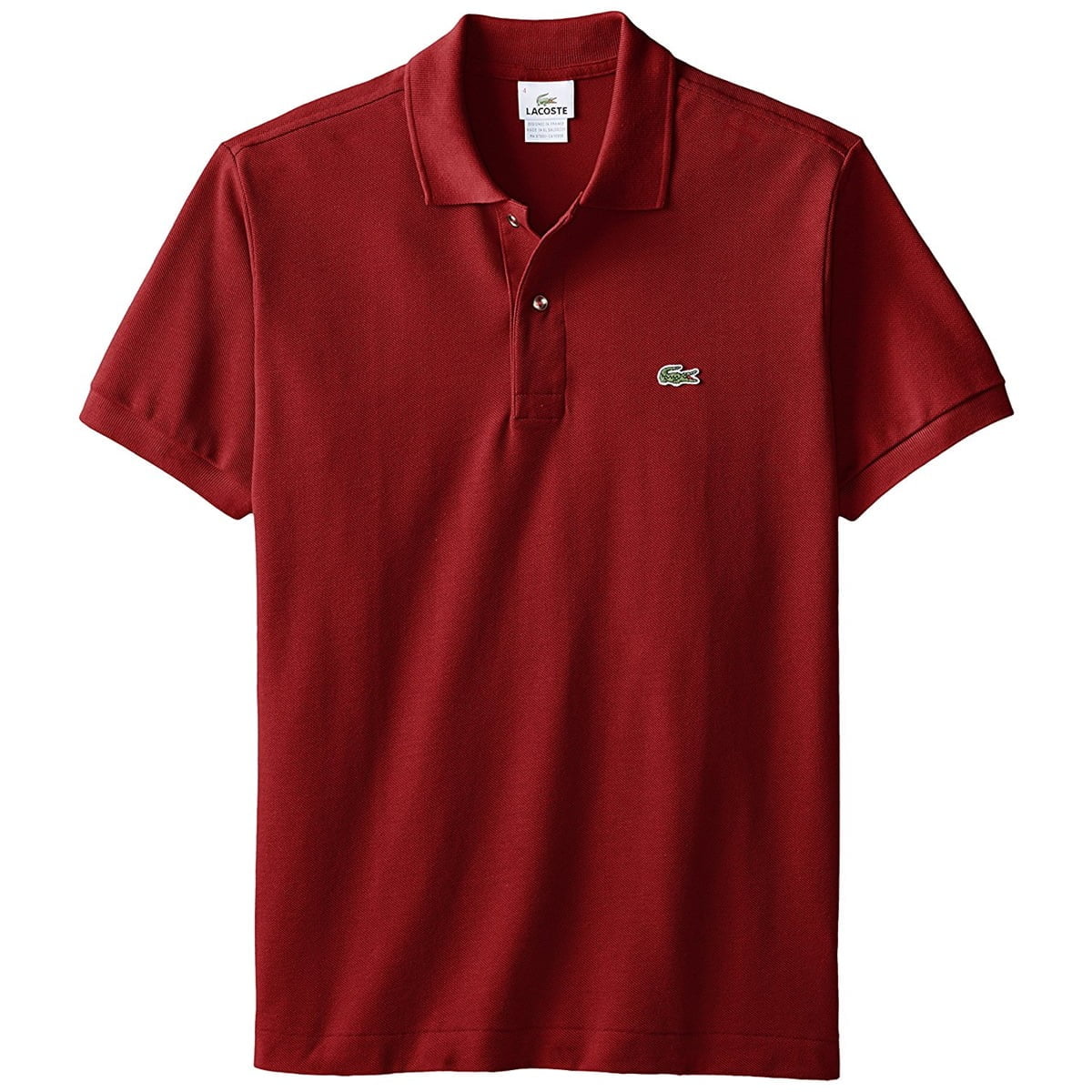 Lacoste Short Sleeve Classic Pique Mens Polos Size M Color Bordeaux Walmart