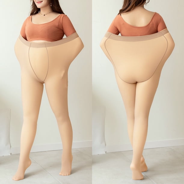 Talla grande Pantimedias Térmicas Forradas Gruesas Translúcidas De Lana Polainas Cálidas De Invierno Super Elástico Delgadopangjing
