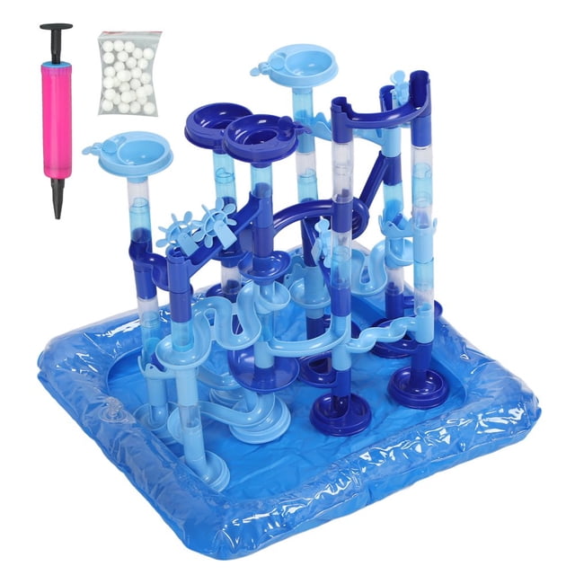 HLONK DIY Marble Run Sets Funnel Slide Water Play Marble Maze Ball Track Building Blocks for Interactive Water Fun Kids Educational Toy