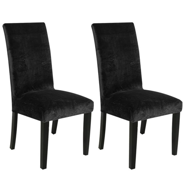 Fundas para sillas de comedor Yuarrent elástico Negro 2 piezas