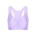 thumbnail image 5 of Sxiwei Women's Glossy Racerback Tank Tops Sleeveless Solid Color Crop Top Vest Unlined Yoga Bralette Light Purple XL, 5 of 7