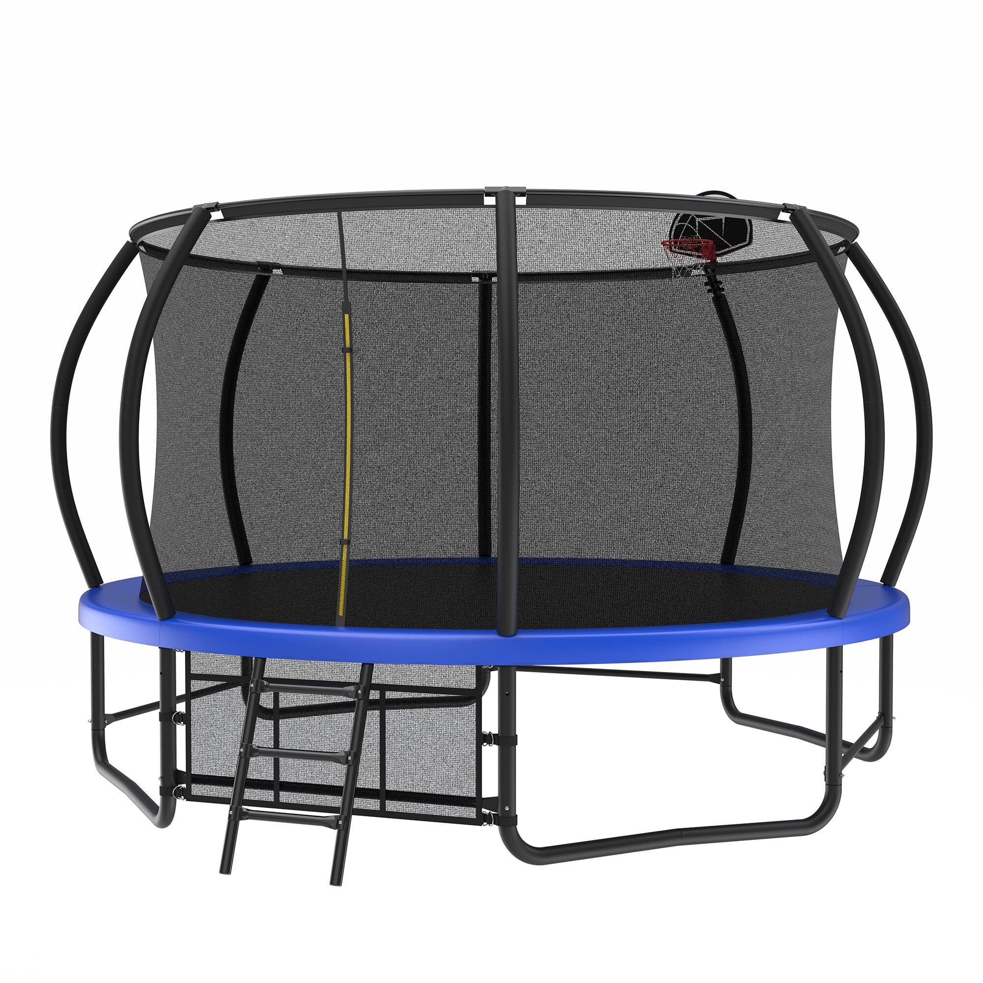Mini Trampoline, 14FT Trampoline with Enclosure - Recreational Trampolines with Ladder and AntiRust Coating, ASTM Approval Outdoor Trampoline for Kids, Blue Trampoline For Kids,Fitness Trampoline