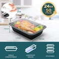 thumbnail image 2 of WGCC Contenedores de preparación de comidas, paquete de 50 contenedores de almacenamiento de alimentos extragruesos con tapas, lonchera Bento de plástico desechable y reutilizable, sin BPA, apilable,, 2 of 5