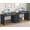 Black, variant on 2 Person Desk with 5 Drawers and Power Outlets, 78.7 Inch Long Computer Desk with Storage File Cabinet, Two Person Home Office Double Desk with Storage, Brown and White