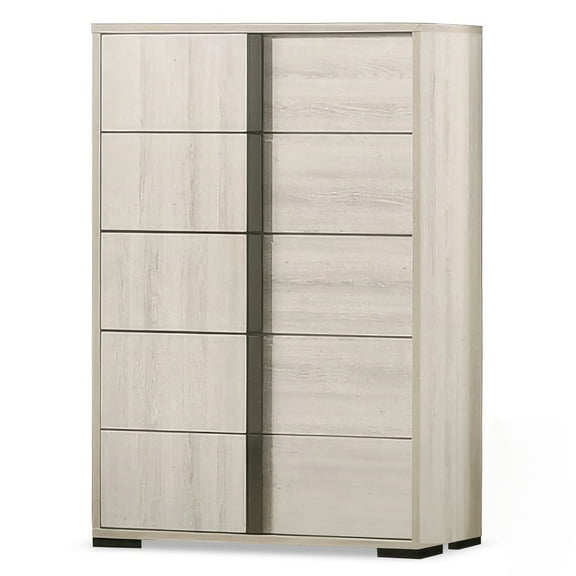 Furniture of America Hunnley 5-Drawer Wood Washed White Chest