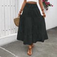 thumbnail image 6 of YanHoo Maxi Skirts for Women Trendy Summer A Line Long Skirts Elastic Waist Elegant Tiered Layer Boho Midi Long Skirt 2026 Black,XL, 6 of 7