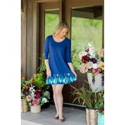 The Pioneer Woman Border Print Dress with 3/4-Length Sleeves, Women’s