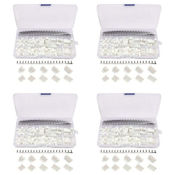 1840Pcs 2.54mm JST-XH Connector Kit with 2.54mm Female Pin Header and 2/3/4/5/6 Pin Housing Connector Adapter Plug