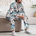 thumbnail image 7 of Lsque Butterfly Pattern Long Sleeve Pajama Set for Men - Soft 2-Piece Sleepwear and Loungewear Set with Pockets, Comfy Nightwear-Small, 7 of 7