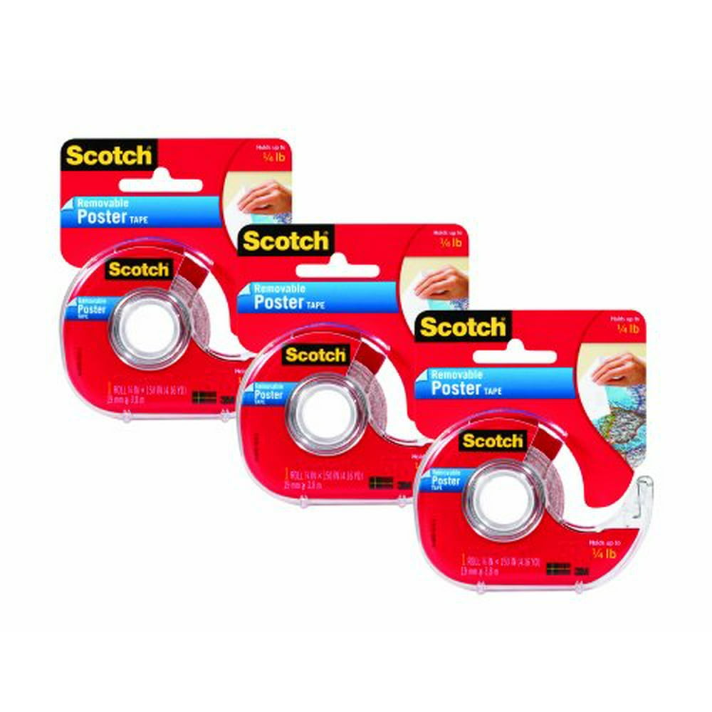 Scotch Removable Poster Tape, 3/4 x 150 Inches, 3 Pack