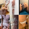 thumbnail image 3 of 2 Pieces Wedding Garters for Bride Sexy Lace Leg Garter Belt Hand Sewn Faux Pearls Bride Garter Set, 3 of 5