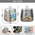 thumbnail image 2 of Yayeee Ashtray with Lid for Cigarette Smokeless Stainless Steel Home Ash Holder, Blue Seaside, 2 of 7