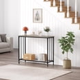 thumbnail image 5 of Console Table with 2 Storage Shelves, Entryway Table with Glass Shelf, Behind Couch Table Side Table with Metal Frame for Living Room, Foyer, Entryway, Bedroom, Hallway, 5 of 7