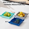 thumbnail image 6 of Tnobhg Silicone Heat Insulation Mat Anti-slip Foldable Quick Drainage Waterproof Square Dishwasher Safe Multipurpose Dish Drying Pad Pot Cutlery Holder Kitchen Supplies, 6 of 7