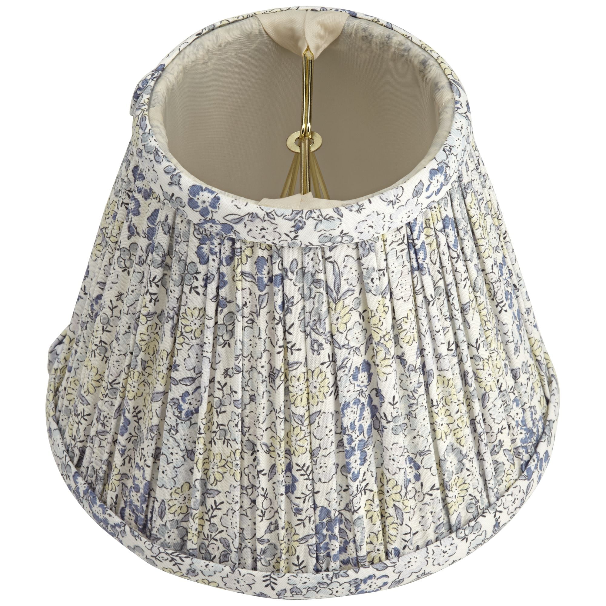 Springcrest Nelle 3 1/2" Top x 6" Bottom x 5" High x 5" Slant Print Lamp Shade Replacement Set of 4 Blue Violet Pleated Clip On Candelabra