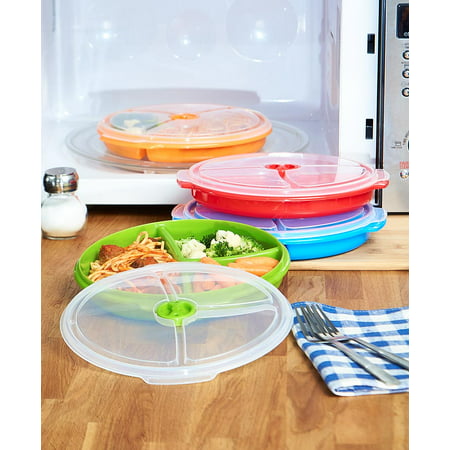 Set of 4 Divided Food Storage Plates - Plates