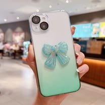 Dteck Compatible Case For iPhone 13 Pro,Camera Lens Protector Luxury Gradient PC TPU Dustproof Shockproof Bumper Frame Back with Bow Tie Cover.For iPhone 13 Pro,Green