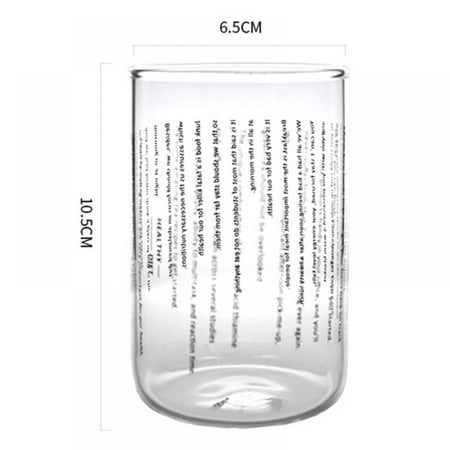 

CLEARANCE! Letter Printed Glass Cup Transparent Drinking Mug Milk Beer Cola Juice Cold Drink Cups Heat Resistant Flower Tea Cup