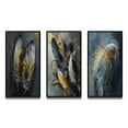 thumbnail image 3 of Designart "Boho Chic Feathers Gold III" Glam Feather Framed Wall Art Set Of 3 - Gold Glam Feather Frame Canvas Set For Living Room Decor, 3 of 6