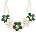 thumbnail image 2 of Elegant Bouquet Seashell, Pearl, and Green Quartz Statement Necklace, 2 of 4