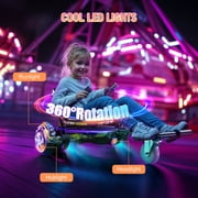 SISIGAD Hoverboard Go Kart with Bluetooth and Lights, 6.5 Hover Board with Seat, 300W Powerful Motor, 6-10mph Max Speed Electric Scooter