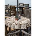 thumbnail image 2 of Outdoor Tablecloth with Umbrella Hole for Patio/Picnic/Party/Camping, Beige Cartoon Cats Waterproof Table Cloth Round Cover Washable, Modern Abstract Art Striped Cats (Dia 60"), 2 of 8