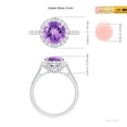 thumbnail image 5 of ANGARA Natural Round 1.7 ct Amethyst Engagement Ring with Diamond Halo in 14K White Gold for Women (Size-8mm) | February Birthstone, Anniversary, Jewelry Gift for Women | Natural Amethyst Ring, 5 of 9