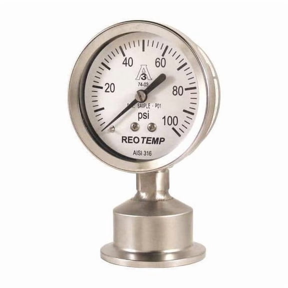 Reotemp Pressure Gauge,0 to 100 psi,2-1/2In SG25ATC15P18