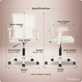 thumbnail image 4 of Click365 AeroCore M120 Adult Mesh Mid Back Indoor Residential Ergonomic Office Chairs, Off-White, 4 of 14