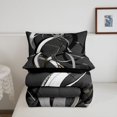 thumbnail image 5 of Homewish Gray Spiral Swirl Twin Comforter Sets,Classic Contemporary Bedding Set,Black Reversible,2-Piece,1 Comforter and 1 Pillowcase, 5 of 7