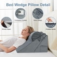 thumbnail image 6 of MOONORAH Wedge Pillow for Sleep Apnea, Adjustable Wedge Pillow Headboard, Bed Wedge Pillow for Acid Reflux and Back Pain Relief, Pillow Wedge for Sleeping with Neck Support Pillow, Flannel, Grey, 6 of 9