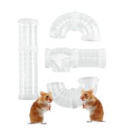 Hamster Tubes, Adventure External Pipe Set Transparent Hamster Cage Accessories Toys to Expand Space DIY Connection Tunnel Rat Toy Clear