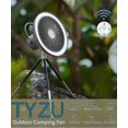 thumbnail image 2 of Camping Fan Personal Fan 10000 Mah Battery Operated, 8 In Portable Fan With Led Lantern, Power Bank, 3 Speeds, Desk Fan Outdoor Fan For Tent Camping F, 2 of 4