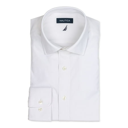 NAUTICA Mens White Collared Classic Fit Dress Shirt M 15- 32/33