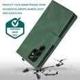 thumbnail image 3 of SaniMore Samsung Galaxy S24 Ultra Case (6.8" 2024) with Zipper Wallet & Wrist Strap & Magnetic Closure Card Slots Kickstand Slim Full-around Protective Business Cover for Galaxy S24 Ultra, Darkgreen, 3 of 14
