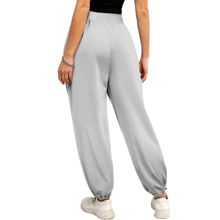 Wozhidaose Wide Leg Pants for Women Wide Leg Baggy Sweatpants High Waisted  Joggers Pants Trousers Pockets Drawstring Track Pants Joggers for Women