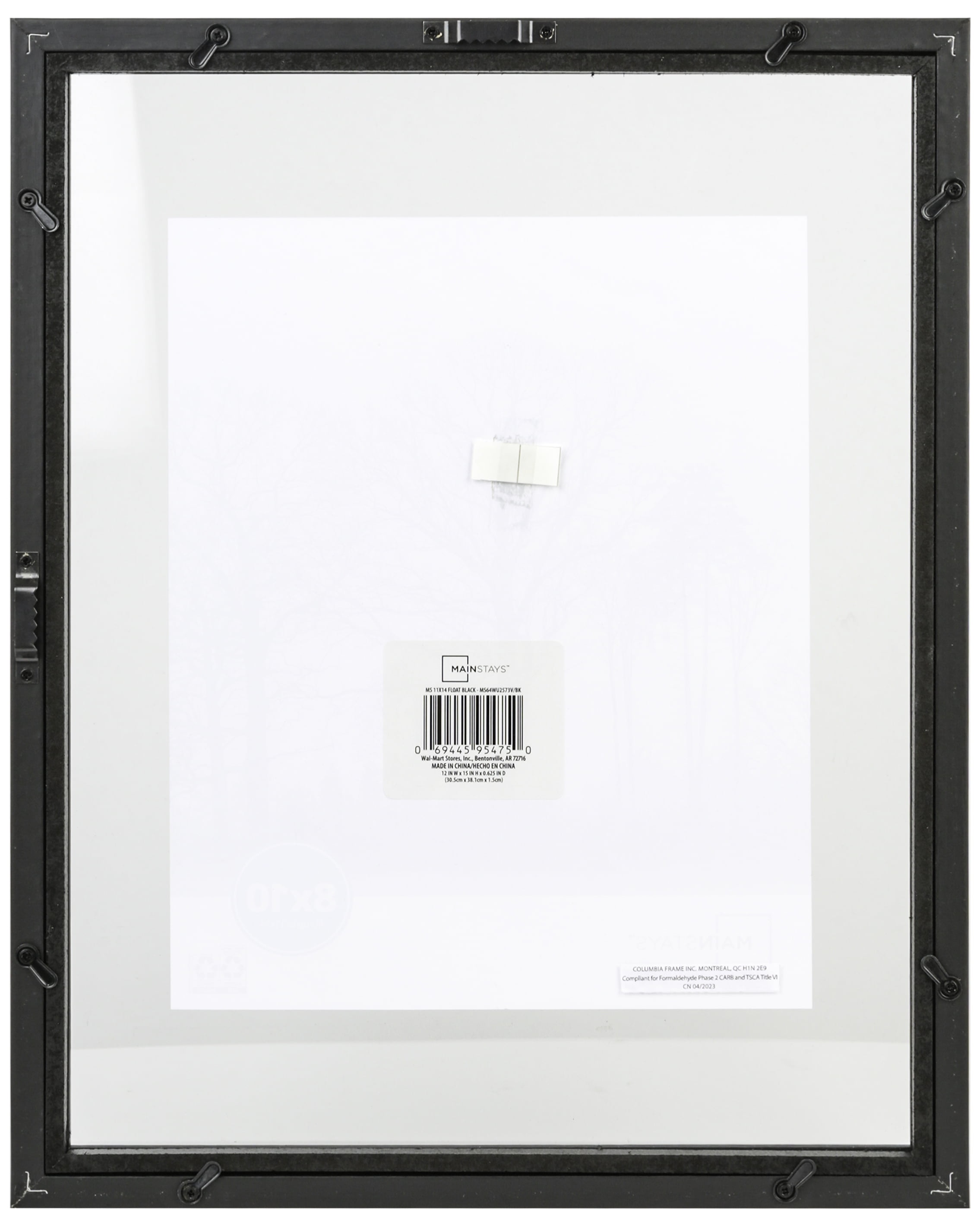 (2 pack) Mainstays – 8x10 Picture Frame – Black Float Frame Linear Program Wall Photo Frame