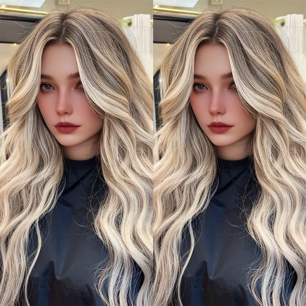 Elegant Ash Blonde Ombre Hightlight Body Wave Remy Human Hair Wig 13x4 Balayage HD Transparent Lace Front Wigs Human Hair Pre Bleached Pre Plucked Lace Frontal Human Hair Wig With Natural Hairline