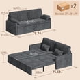 thumbnail image 6 of Modular Sectional Pull Out Sofa Bed,6-in-1 Convertible Loveseat Sleeper Sofa couch with Independent Extendable Seats,Dark Gray, 6 of 10