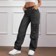 thumbnail image 3 of WILLBEST Pantalones Casuales de Mujer, de Moda, de Color Sólido, Elásticos, con Cremallera y Bolsillo, para Exteriores, Montañismo, Ropa de Trabajo, Diseño Informal. Grande, 3 of 7