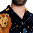 thumbnail image 5 of Leo Constellation Men's Casual Hawaiian Shirt Printed Button Down Short Sleeve Summer Beach Shirts Unisex, 5 of 6