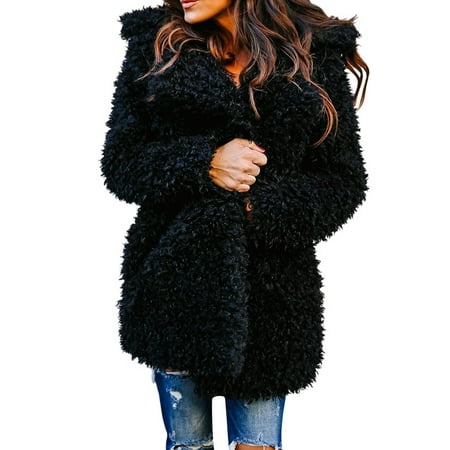 - LMart Women Winter Leather and Fur Wool-Like Loose Warm Coat( no leather)