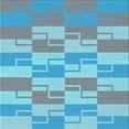 thumbnail image 1 of Ahgly Company Indoor Square Patterned Silk Blue Area Rugs, 8' Square, 1 of 6