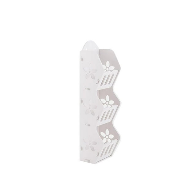 Naiovety Cesta de almacenamiento de baño con diseño de flores ahuecadas, soporte de necesidad de tres niveles colgante, estante de almacenamiento Almacenamiento y organización del hogar Naiovety HA016469-00