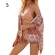 thumbnail image 1 of Blusa de mujer con estampado bohemio, cubierta corta para la playa, top de kimono a prueba de sol, rosa, S Inevent AP001231-01, 1 of 7