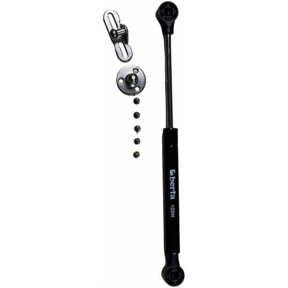 Berta (1 Piece, Black) 10 inch 100N/22LB Hydraulic Soft Open Gas Springs, Gas Strut for Cabinets, Cabinet Doors Lift Support, Gas Shocks, Lid Stay, Lid Support with Brackets and Installation Screws