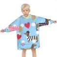 thumbnail image 3 of Colorful Funny Dachshund Blanket Hoodies for Kids 6-13YR Oversize Wearable Blanket Hoodies for Boys Girls Teens, 3 of 7